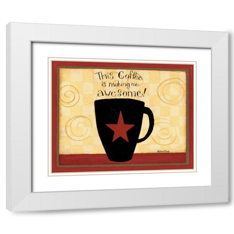 Latte Awesome White Modern Wood Framed Art Print with Double Matting by DiPaolo, Dan