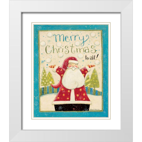 Merry Christmas 1 White Modern Wood Framed Art Print with Double Matting by DiPaolo, Dan