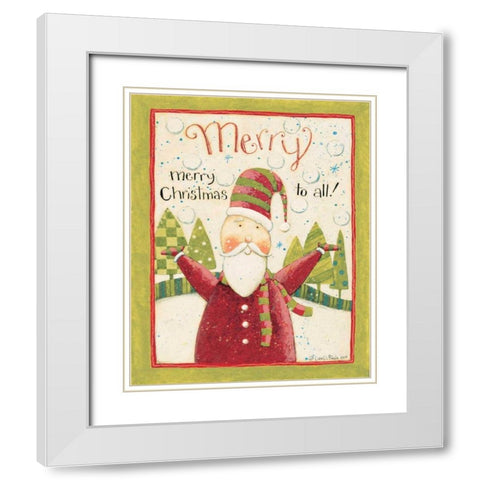 Merry Christmas White Modern Wood Framed Art Print with Double Matting by DiPaolo, Dan