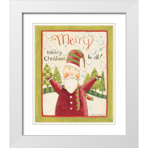 Merry Christmas White Modern Wood Framed Art Print with Double Matting by DiPaolo, Dan