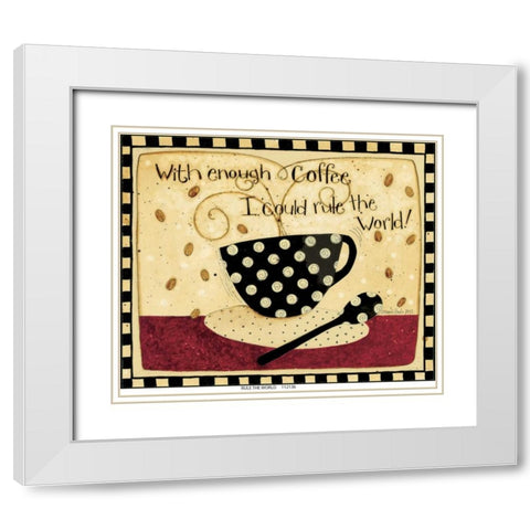 Enough Coffee White Modern Wood Framed Art Print with Double Matting by DiPaolo, Dan