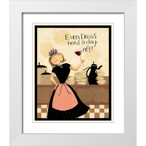 Divas White Modern Wood Framed Art Print with Double Matting by DiPaolo, Dan