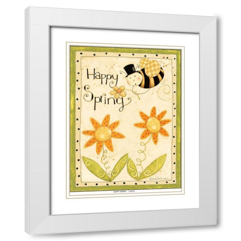 Happy Spring White Modern Wood Framed Art Print with Double Matting by DiPaolo, Dan