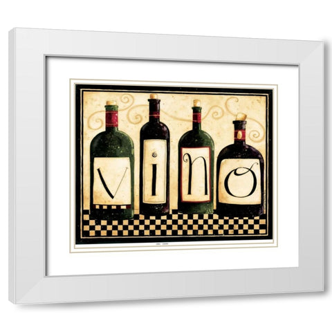 Vino White Modern Wood Framed Art Print with Double Matting by DiPaolo, Dan
