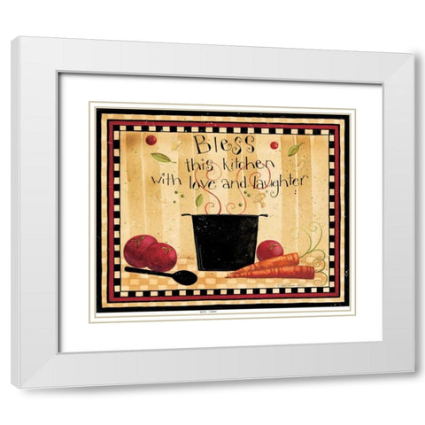 Bless White Modern Wood Framed Art Print with Double Matting by DiPaolo, Dan