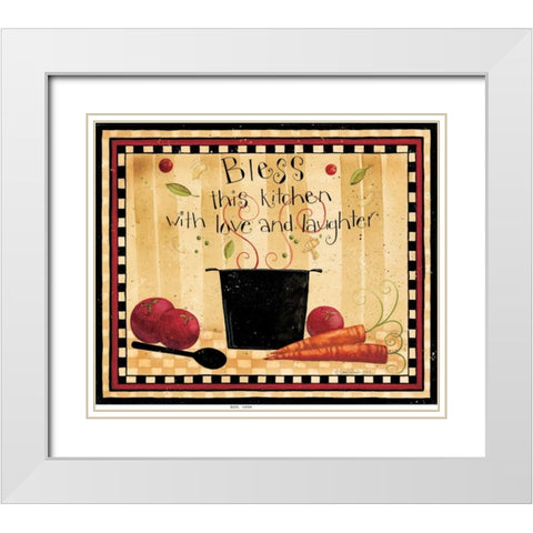 Bless White Modern Wood Framed Art Print with Double Matting by DiPaolo, Dan