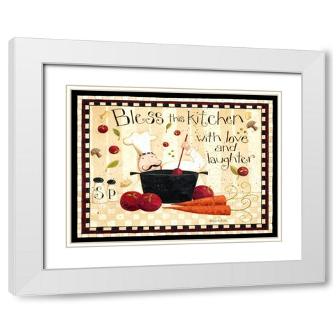 Bless This Kitchen White Modern Wood Framed Art Print with Double Matting by DiPaolo, Dan