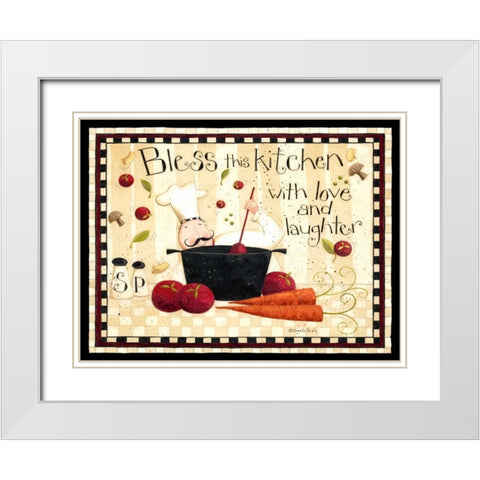 Bless This Kitchen White Modern Wood Framed Art Print with Double Matting by DiPaolo, Dan