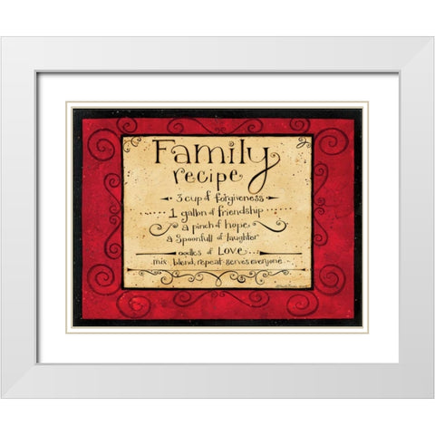 Family Recipe White Modern Wood Framed Art Print with Double Matting by DiPaolo, Dan