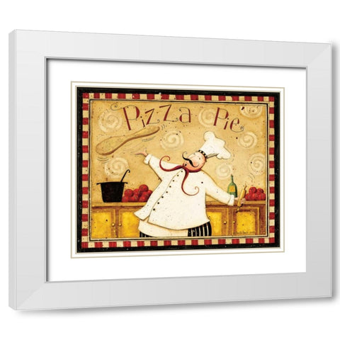 Pizza Pie White Modern Wood Framed Art Print with Double Matting by DiPaolo, Dan