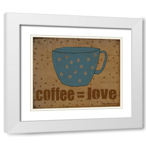 Coffee love White Modern Wood Framed Art Print with Double Matting by DiPaolo, Dan