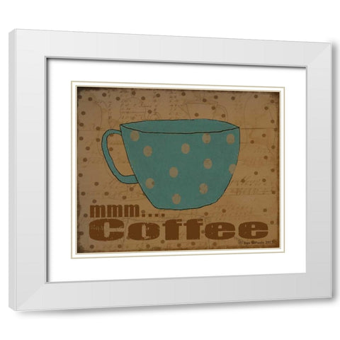 Coffee Brew White Modern Wood Framed Art Print with Double Matting by DiPaolo, Dan