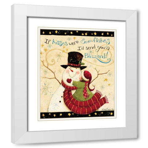 Snowflakes White Modern Wood Framed Art Print with Double Matting by DiPaolo, Dan