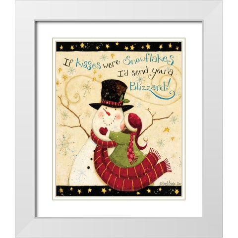 Snowflakes White Modern Wood Framed Art Print with Double Matting by DiPaolo, Dan