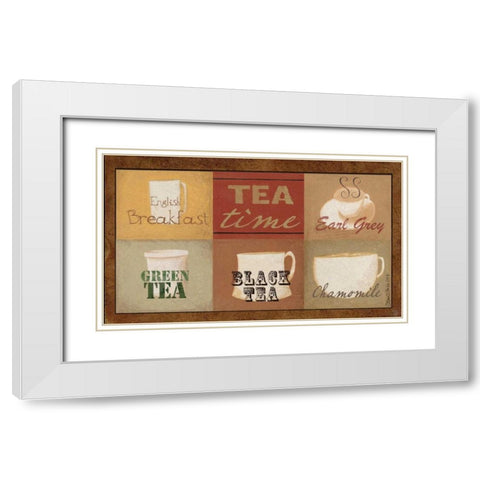 Tea Time 1 White Modern Wood Framed Art Print with Double Matting by DiPaolo, Dan