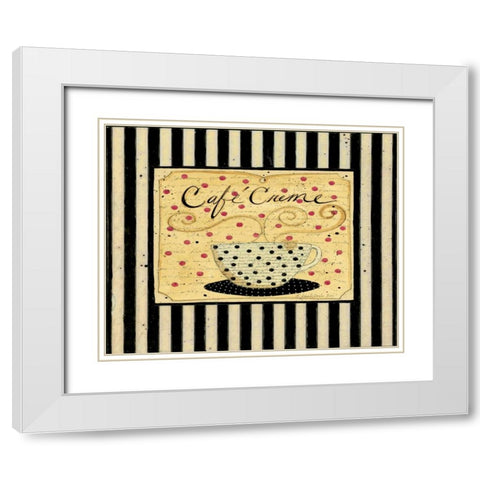 Cream Stripes White Modern Wood Framed Art Print with Double Matting by DiPaolo, Dan