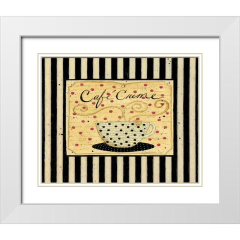 Cream Stripes White Modern Wood Framed Art Print with Double Matting by DiPaolo, Dan