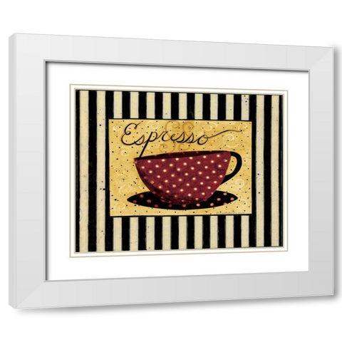 Espresso Stripes White Modern Wood Framed Art Print with Double Matting by DiPaolo, Dan