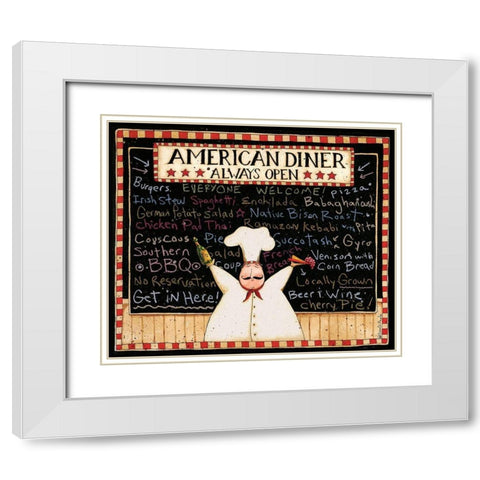 American Diner White Modern Wood Framed Art Print with Double Matting by DiPaolo, Dan