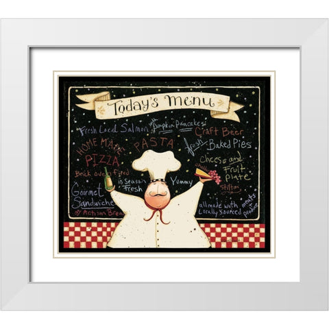 Todays Menu White Modern Wood Framed Art Print with Double Matting by DiPaolo, Dan
