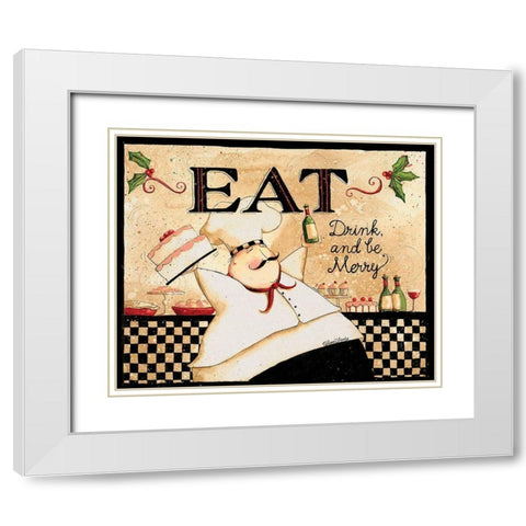 Eat Drink Be Merry White Modern Wood Framed Art Print with Double Matting by DiPaolo, Dan