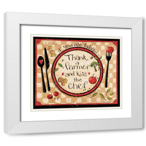 Thank A Farmer White Modern Wood Framed Art Print with Double Matting by DiPaolo, Dan