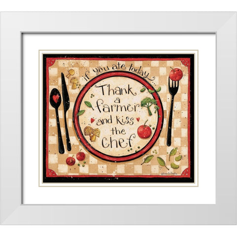 Thank A Farmer White Modern Wood Framed Art Print with Double Matting by DiPaolo, Dan