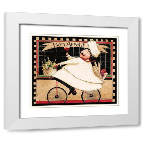 Bon Appetit White Modern Wood Framed Art Print with Double Matting by DiPaolo, Dan