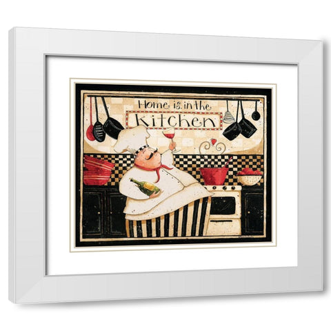 Home Is In The Kitchen White Modern Wood Framed Art Print with Double Matting by DiPaolo, Dan