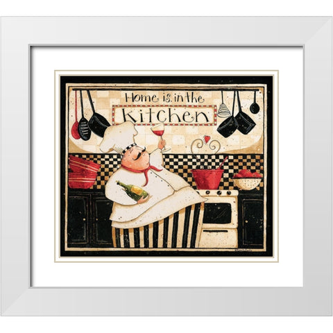 Home Is In The Kitchen White Modern Wood Framed Art Print with Double Matting by DiPaolo, Dan
