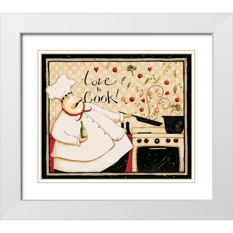 Love To Cook White Modern Wood Framed Art Print with Double Matting by DiPaolo, Dan