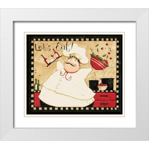 Lets Eat White Modern Wood Framed Art Print with Double Matting by DiPaolo, Dan