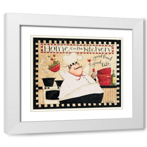 Home Is In The Kitchen White Modern Wood Framed Art Print with Double Matting by DiPaolo, Dan