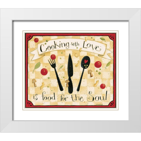 Cooking With Love White Modern Wood Framed Art Print with Double Matting by DiPaolo, Dan
