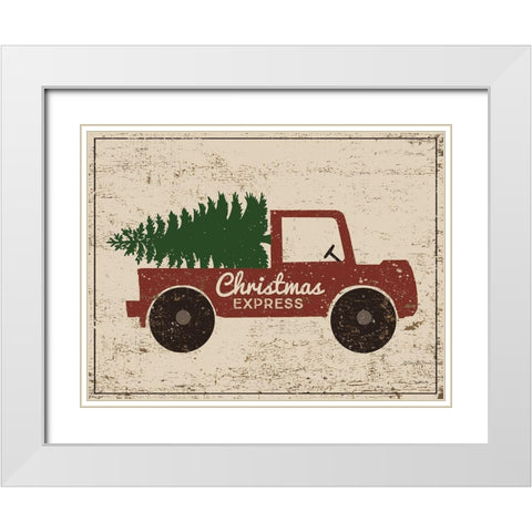 Christmas Express 2 White Modern Wood Framed Art Print with Double Matting by DiPaolo, Dan