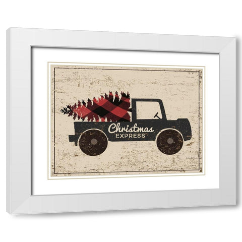 Christmas Express White Modern Wood Framed Art Print with Double Matting by DiPaolo, Dan