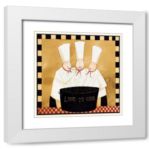 Bistro Chefs White Modern Wood Framed Art Print with Double Matting by DiPaolo, Dan