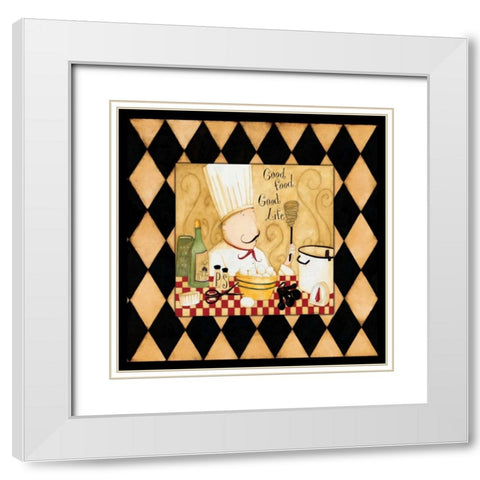 Belly Full White Modern Wood Framed Art Print with Double Matting by DiPaolo, Dan
