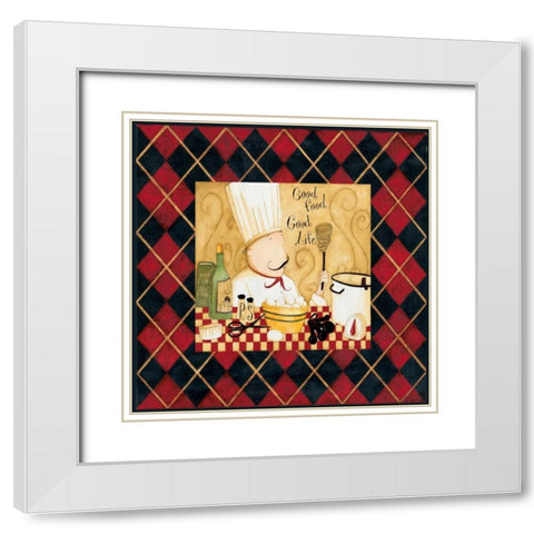 Yum White Modern Wood Framed Art Print with Double Matting by DiPaolo, Dan