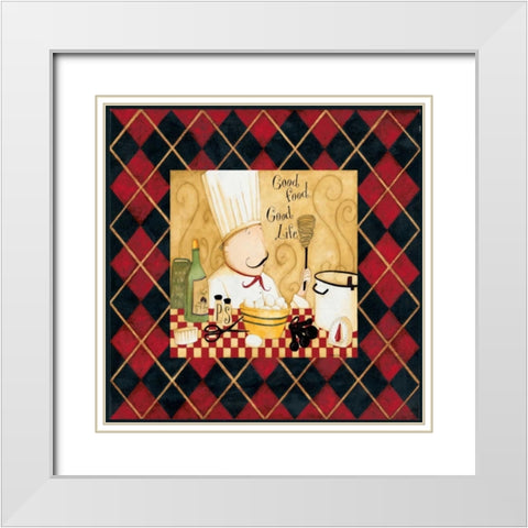 Yum White Modern Wood Framed Art Print with Double Matting by DiPaolo, Dan