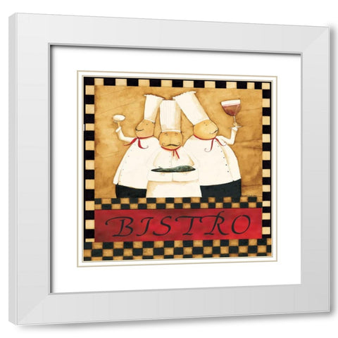 Bistro Chefs White Modern Wood Framed Art Print with Double Matting by DiPaolo, Dan