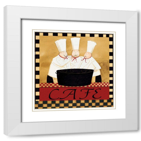 Cafe Chefs White Modern Wood Framed Art Print with Double Matting by DiPaolo, Dan