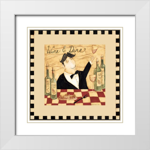 Wine And Dine White Modern Wood Framed Art Print with Double Matting by DiPaolo, Dan