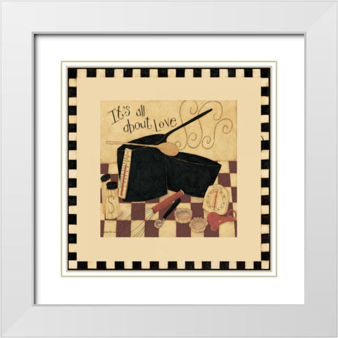 About Love White Modern Wood Framed Art Print with Double Matting by DiPaolo, Dan