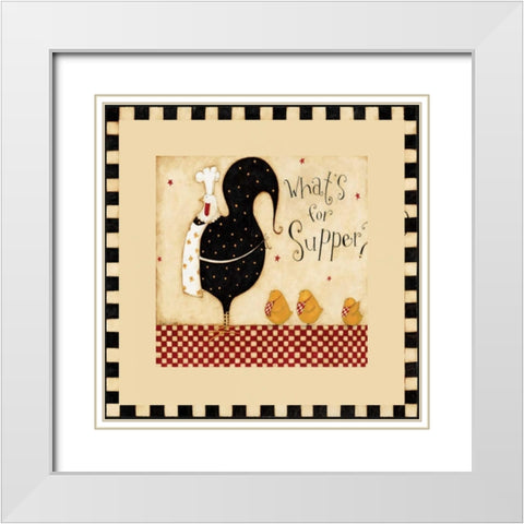 Mother With Chicks White Modern Wood Framed Art Print with Double Matting by DiPaolo, Dan