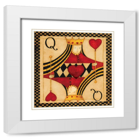 Q Hearts White Modern Wood Framed Art Print with Double Matting by DiPaolo, Dan