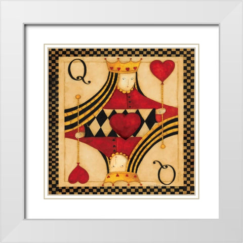 Q Hearts White Modern Wood Framed Art Print with Double Matting by DiPaolo, Dan