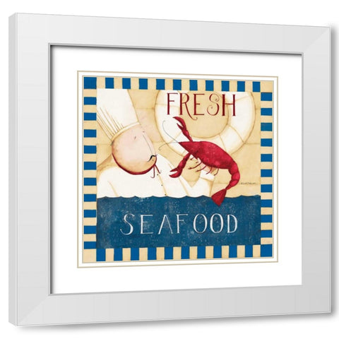 Seafood Takeout White Modern Wood Framed Art Print with Double Matting by DiPaolo, Dan