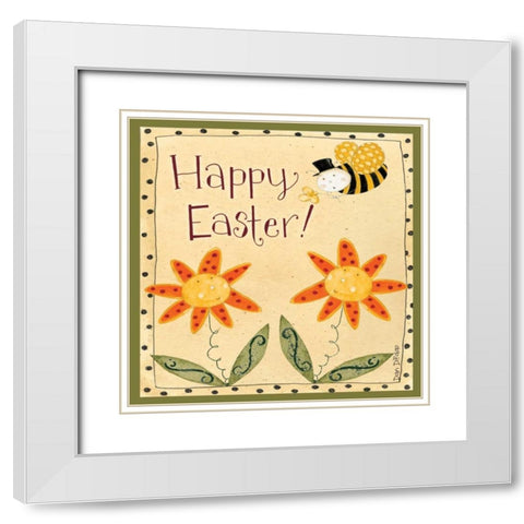 BumbleBee Easter White Modern Wood Framed Art Print with Double Matting by DiPaolo, Dan