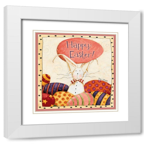 Bunny Easter White Modern Wood Framed Art Print with Double Matting by DiPaolo, Dan